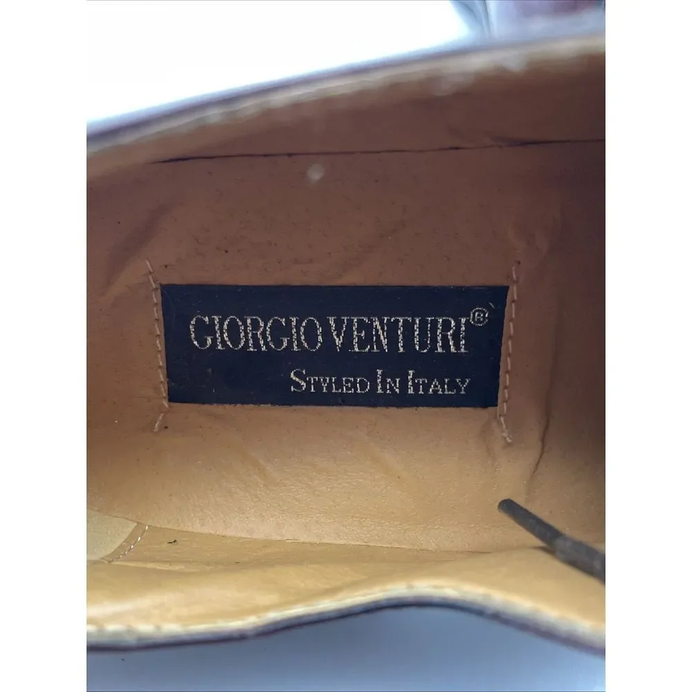 NWOB Men's GIORGIO‎ VENTURI Burgundy Oxford Dress Shoes Cap Toe Size 9.5 NEW